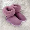 лилави кожени буйки от агнешка кожа | Milvena | Милвена - Български кожени изделия от агнешка кожа лилави кожени буйки от овча кожа