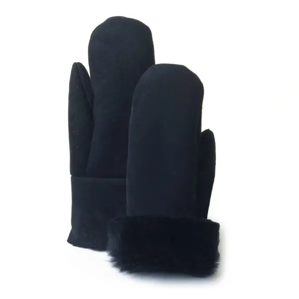 черни кожени ръкавици от естествена кожа | Milvena | Милвена - Български кожени изделия от агнешка кожа черни кожени ръкавици милвена