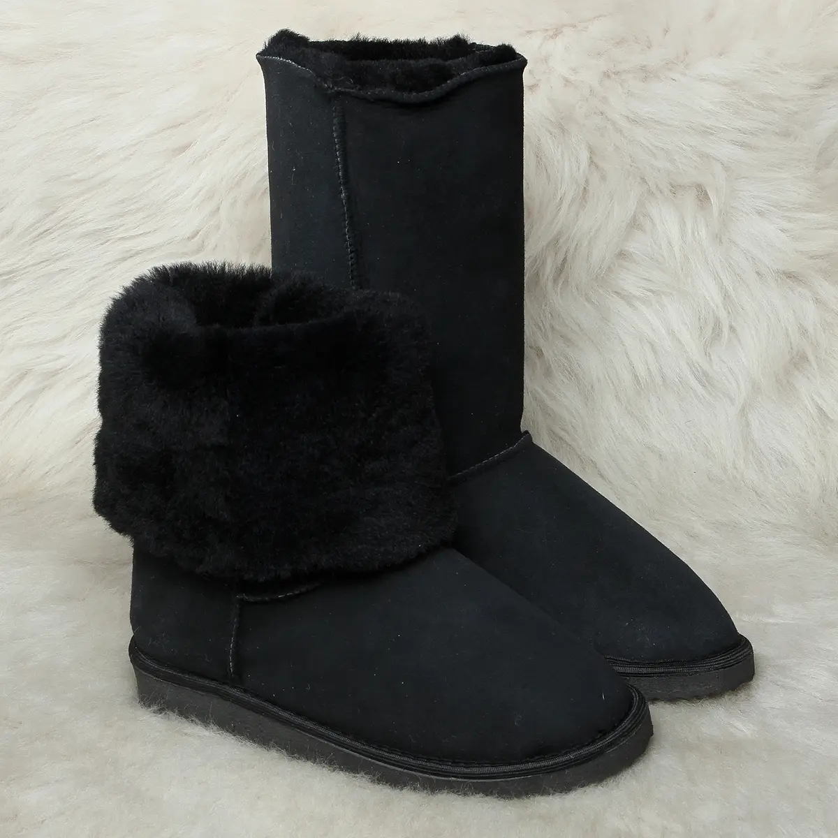 черни кожени ботуши