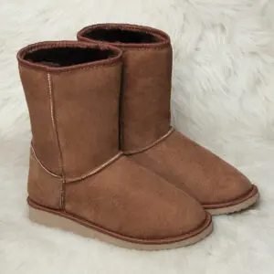 кафяви кожени жоти от агнешка кожа