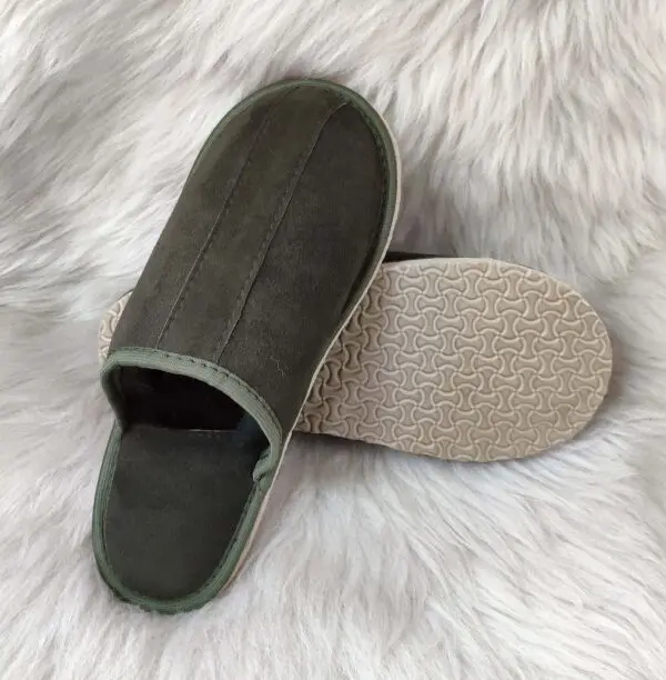 зелени кожени пантофи милвена