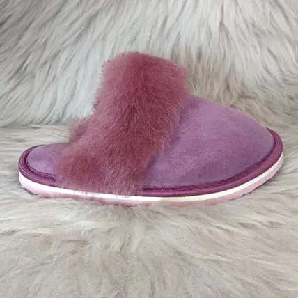 Качествени детски чехли на добра цена от Милвена | Milvena | Милвена - Български кожени изделия от агнешка кожа Детски чехли модел 2150 лилави