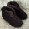 Дамски пантофи модел 3900 тъмно кафяви на добра цена | Milvena | Милвена - Български кожени изделия от агнешка кожа Дамски пантофи модел 3900 тъмно кафяви