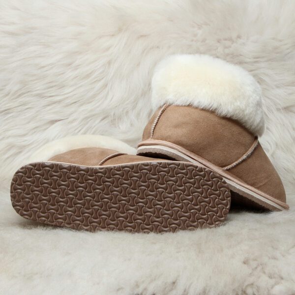 дамски кафяви пантофи от естествена кожа