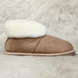 бежов пантоф милвена от агнешка кожа