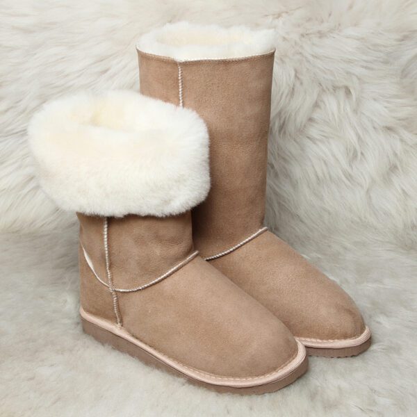 кожени ботуши от агнешка кожа, кожени ботуши милвена | Milvena | Милвена - Български кожени изделия от агнешка кожа бежави кожени ботуши от овчa кожа