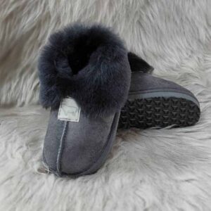 Детски пантофи модел 2650 сиви - гарантирано качество | Milvena | Милвена - Български кожени изделия от агнешка кожа Детски пантофи модел 2650 сиви