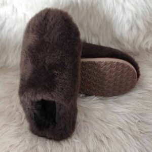 Качествени дамски полупантофи - българско производство | Milvena | Милвена - Български кожени изделия от агнешка кожа Дамски полупантофи модел 3909 тъмно кафяви